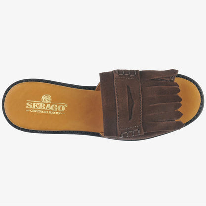SEBAGO SLIDE FRINGES WOMAN DK BROWN